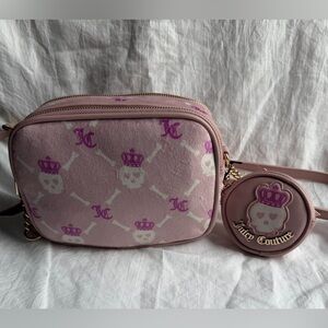 Juicy Couture Light Pink Crossbody Bag with Skull Design